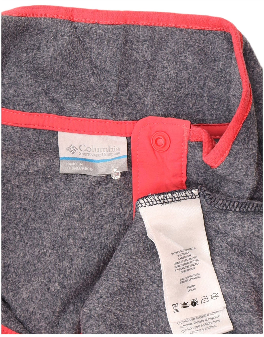 Columbia Pull polaire à col boutonné pour femme UK 18 XL Gris Polyester