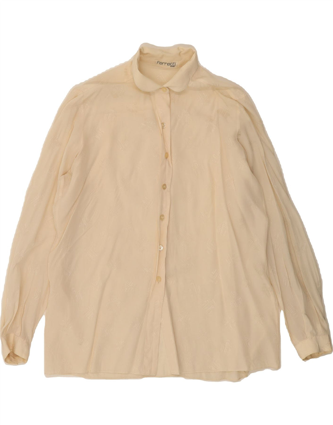 FERRETTI Womens Shirt Blouse IT 48 XL Beige Acetate Vintage Ferretti and Second-Hand Ferretti from Messina Hembry 