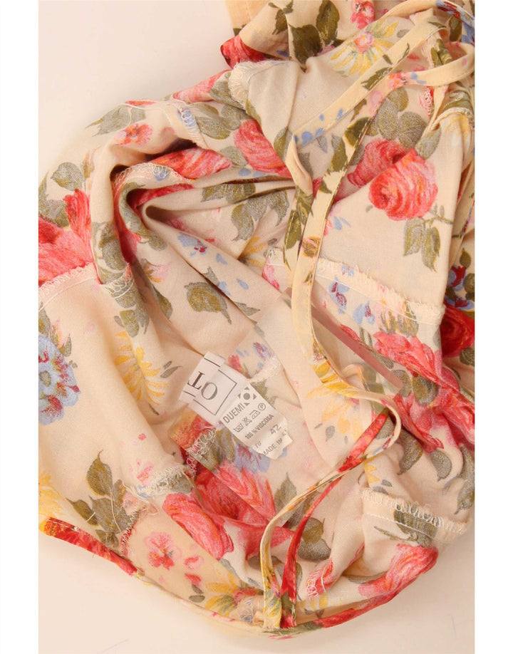 Combishort femme vintage IT 42 Viscose florale jaune moyen