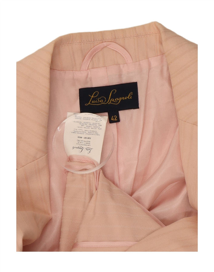 LUISA SPAGNOLI Veste Blazer 2 Boutons Femme IT 42 Rose Moyen Rayé