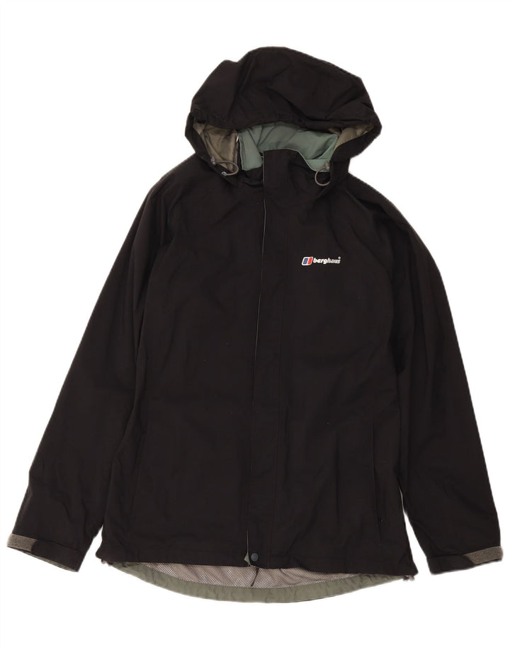 Berghaus Veste de pluie à capuche pour femme UK 12 Medium Noir Polyamide