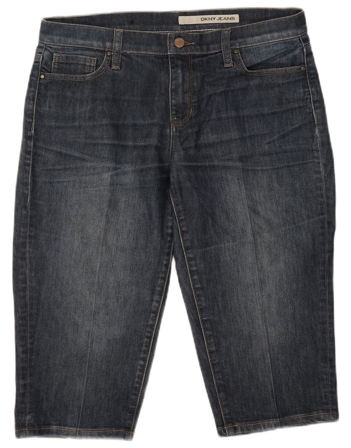 Dkny Bermuda en jean pour femme US 8 Medium W32 Bleu marine en coton