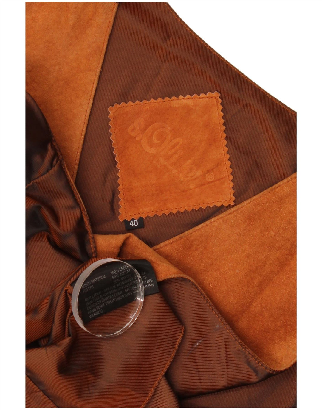 S.Oliver Gilet en daim pour femme IT 40 petit cuir marron