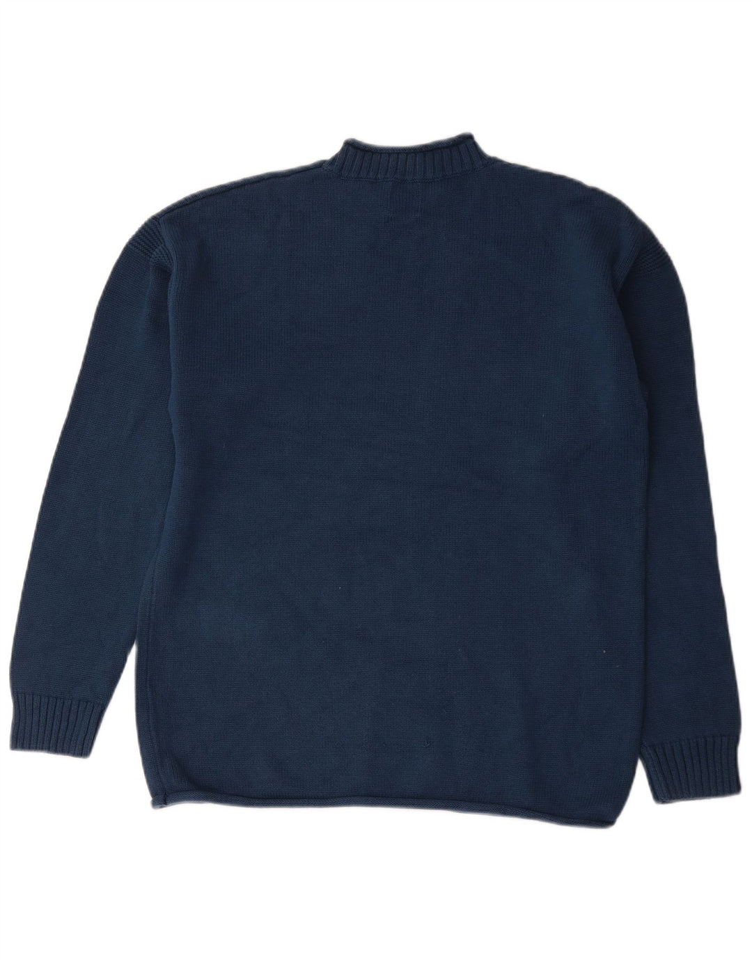 Zara Pull col roulé pour homme en coton bleu marine Large