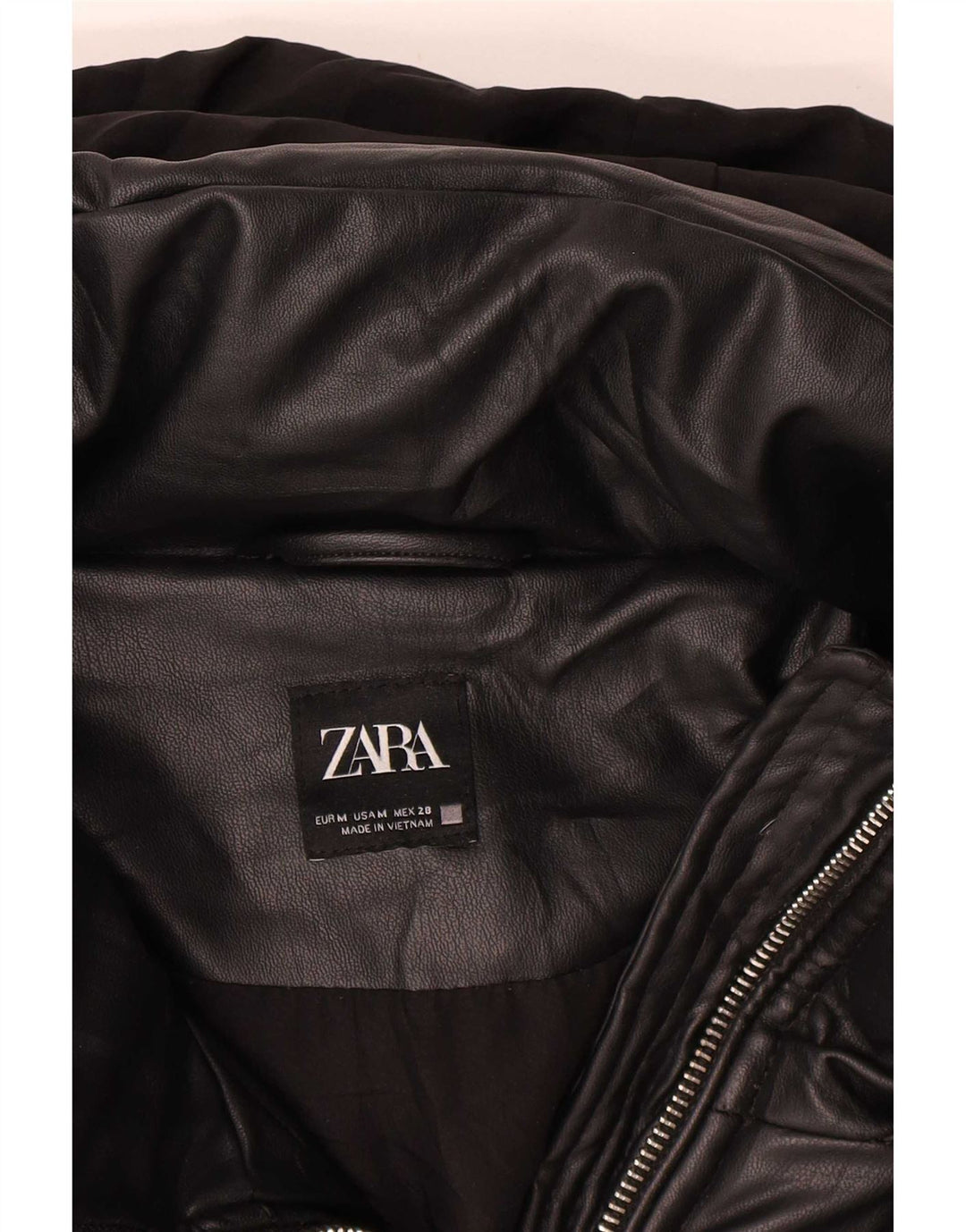 Zara Veste matelassée surdimensionnée à capuche pour femme UK 14 Noir moyen