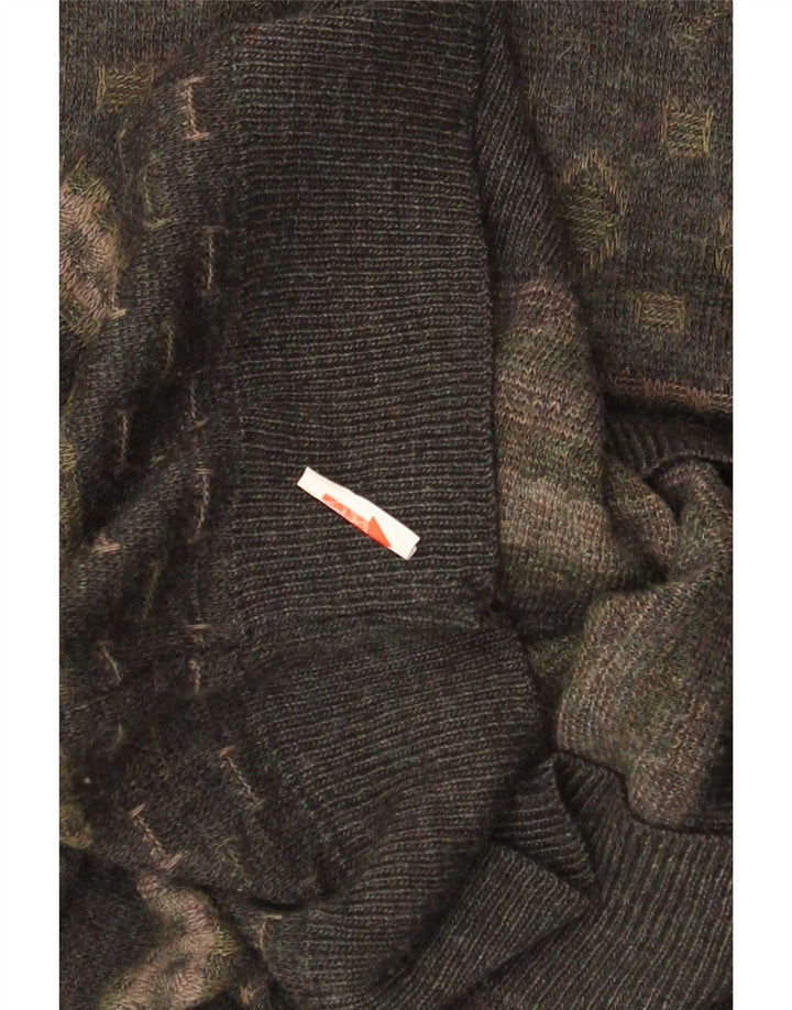 Rodes Pull à col rond pour homme en laine Fair Isle kaki moyen