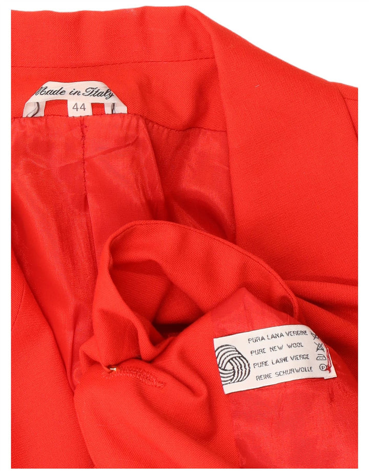 VINTAGE Ensemble jupe 2 boutons 2 pièces pour femme IT 44 Medium W26 laine rouge