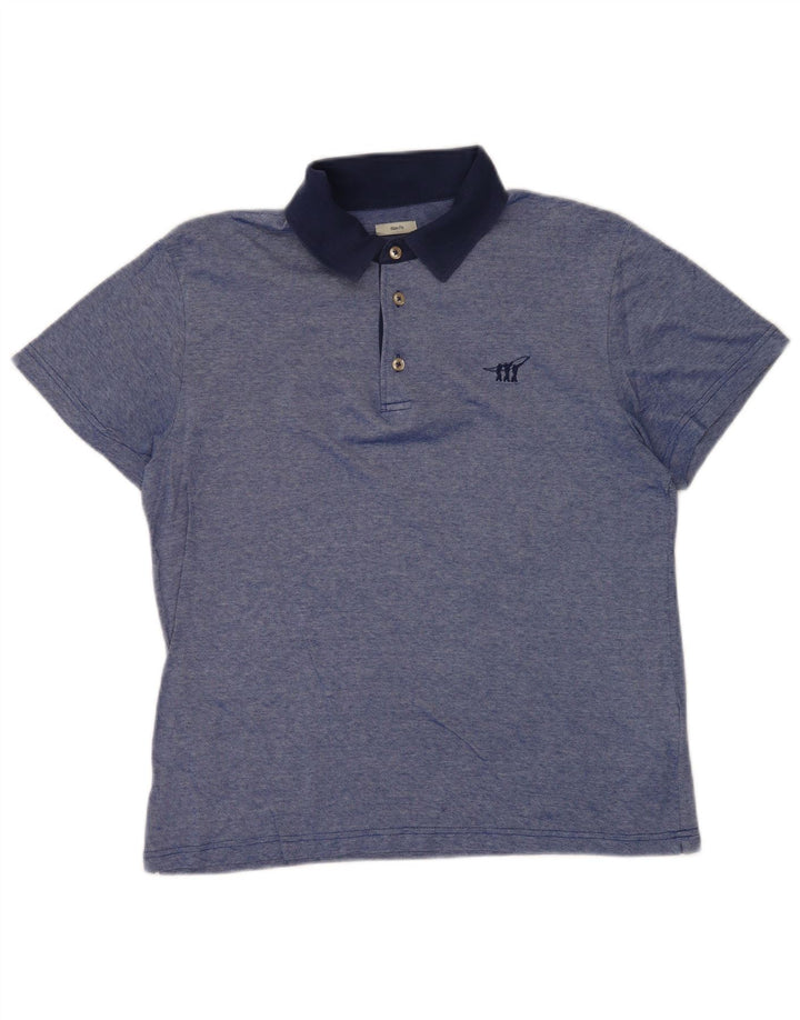 Henry Cottons Polo Slim Fit Homme Bleu Moyen Coton