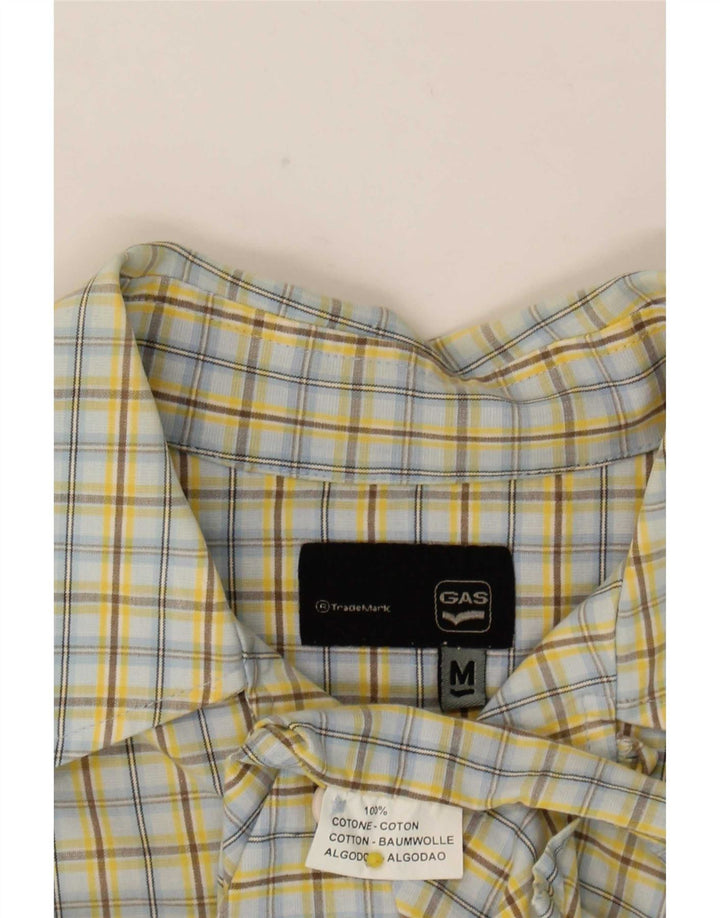 Gas Chemise à manches courtes homme en coton à carreaux jaune moyen