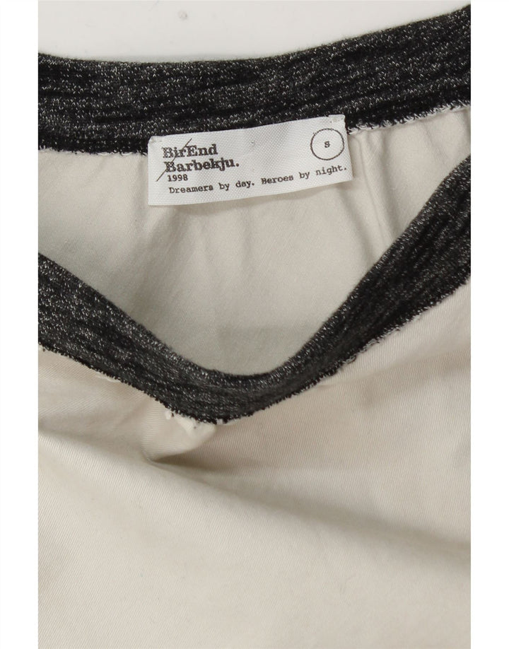 VINTAGE Jupe trapèze femme Small W26 Off White Colourblock