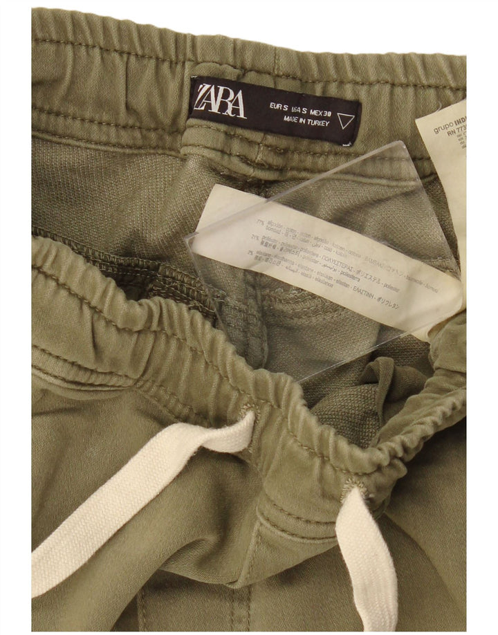 Zara Pantalon Cargo Joggers Homme Petit W30 L28 Kaki Coton Armée