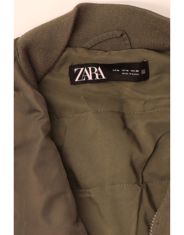 Zara Veste aviateur surdimensionnée pour femme UK 14 Kaki moyen