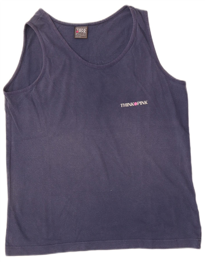 Think Pink Débardeur Graphique Homme Petit Bleu Marine Coton