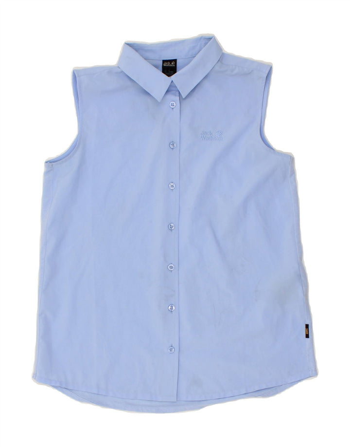 JACK WOLFSKIN Womens Sleeveless Shirt UK 6 XS Blue Polyester Vintage Jack Wolfskin and Second-Hand Jack Wolfskin from Messina Hembry 