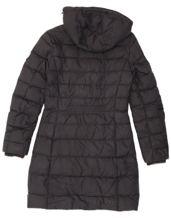 Tommy Hilfiger Manteau rembourré à capuche pour femme UK 10 Petit Noir Polyester