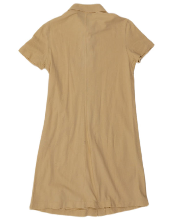 Fred Perry Robe chemise à manches courtes pour femme UK 12 Coton beige moyen