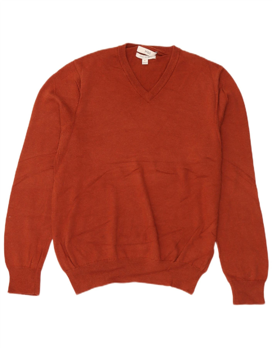 Marks & Spencer Pull col V Homme Marron Moyen Coton