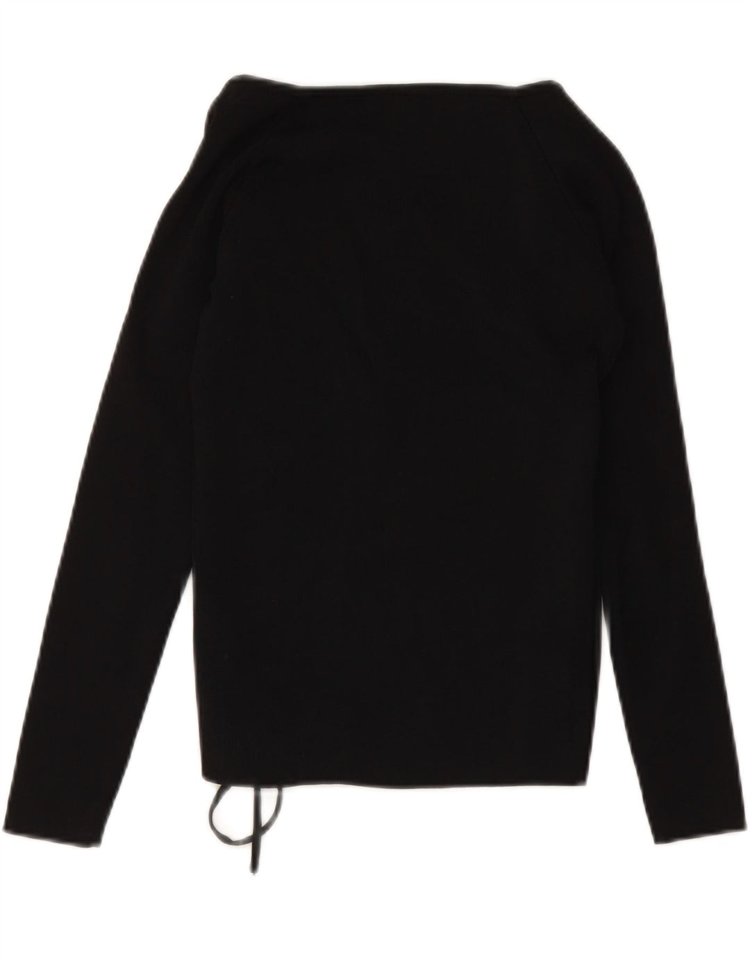 ZARA Pull à manches 3/4 et col en V pour femme UK 10 Small Noir Viscose