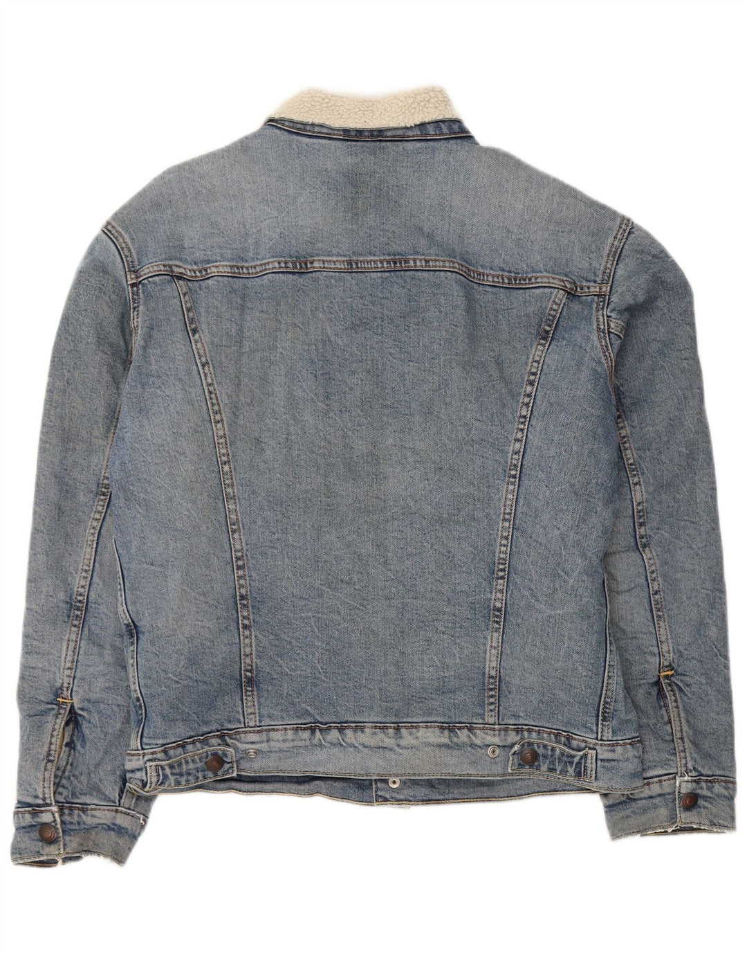 Levi's Veste en Jean Sherpa Homme UK 36 Petit Bleu Coton