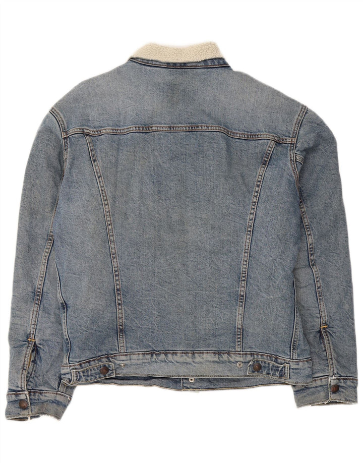 Levi's Veste en Jean Sherpa Homme UK 36 Petit Bleu Coton