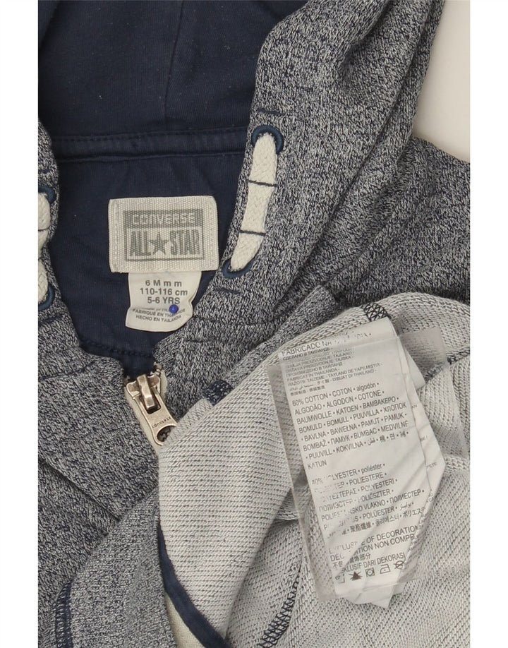 CONVERSE Pull à capuche zippé All Star pour garçon 5-6 ans en coton moucheté bleu