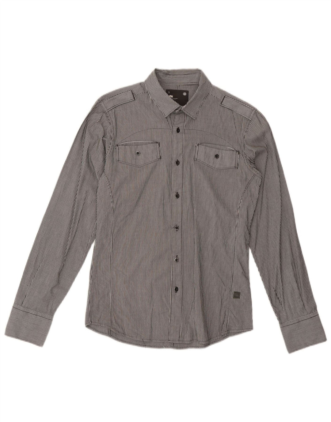 G-Star Chemise militaire homme petit coton à fines rayures gris
