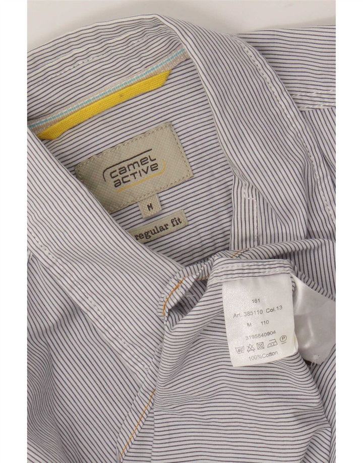 Camel Active Chemise Regular Fit Homme Coton à Rayures Blanc Moyen