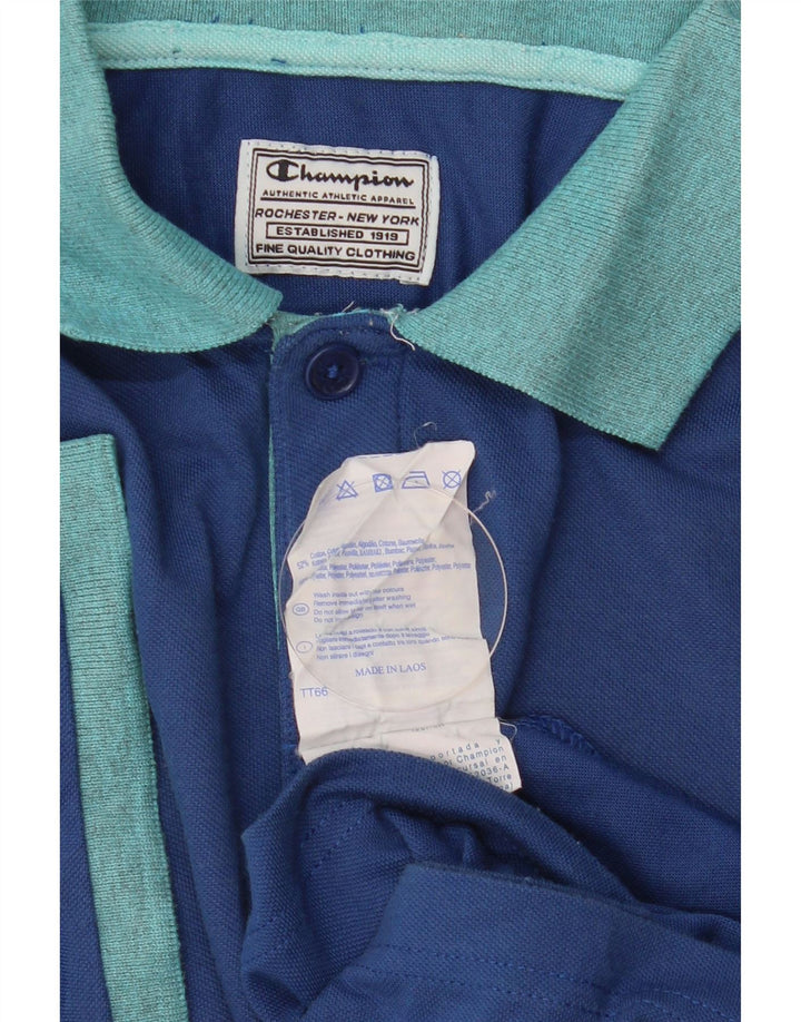 CHAMPION Polo Rugby Homme Bleu Moyen Coton
