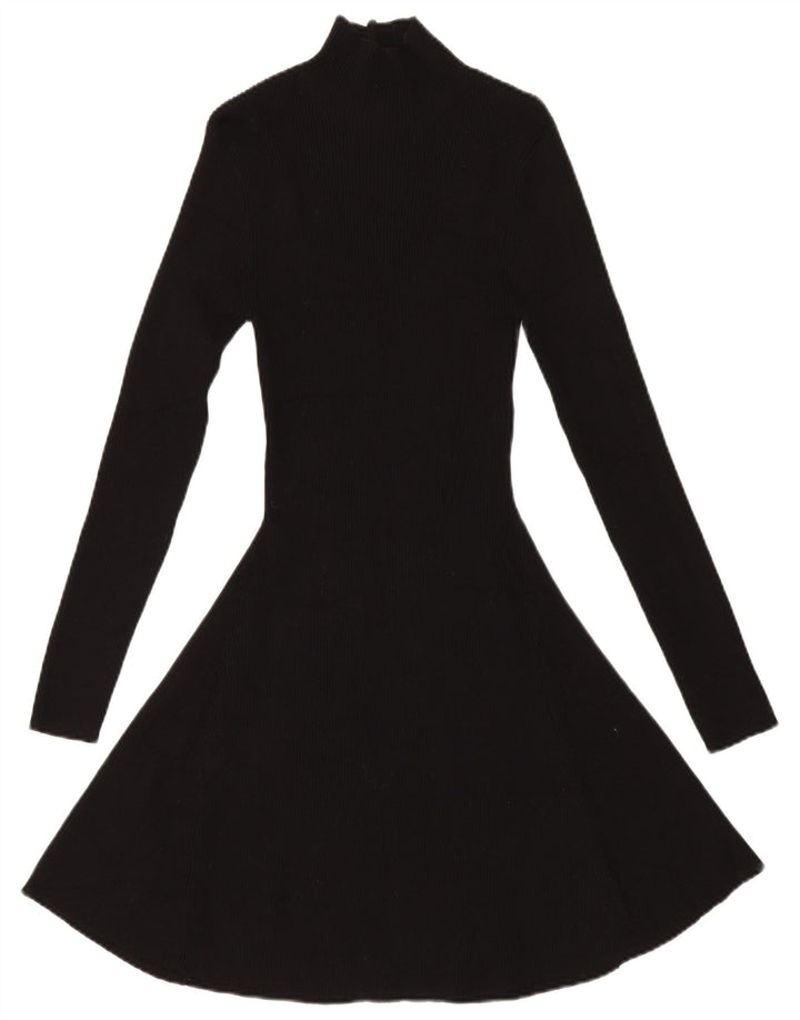 Zara Femme Robe Pull UK 44 Medium Noir Viscose