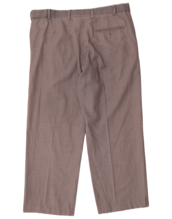 Marks & Spencer Pantalon de Costume Droit Homme W34 L26 Gris Laine
