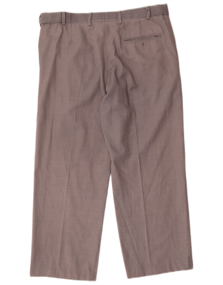 Marks & Spencer Pantalon de Costume Droit Homme W34 L26 Gris Laine