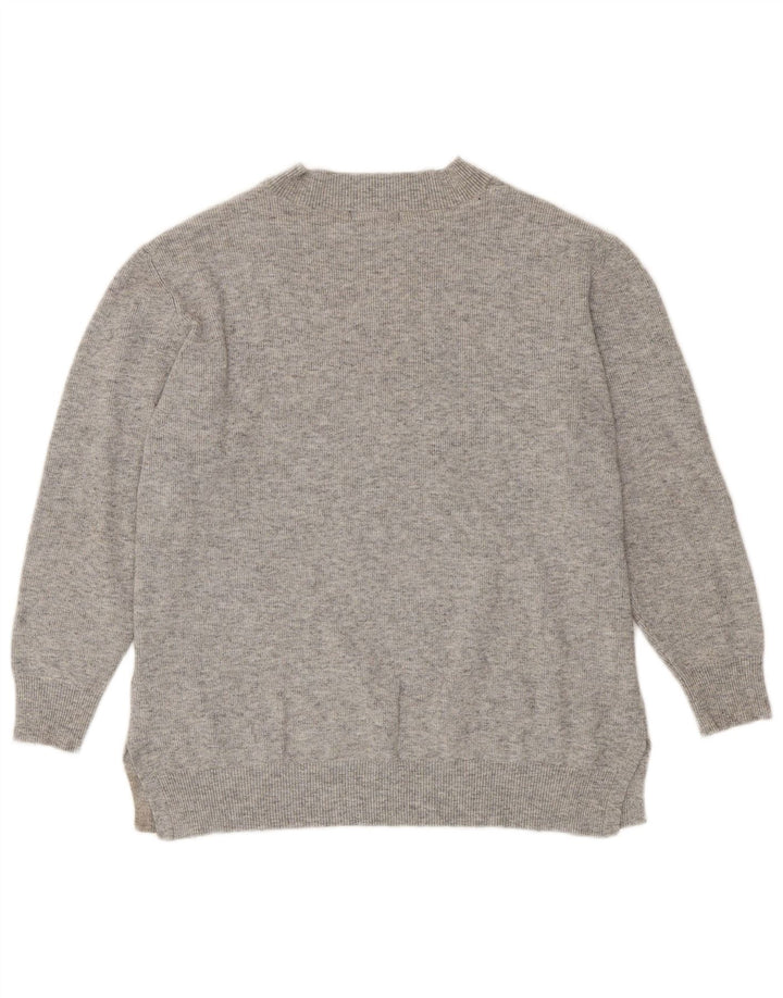 Marks & Spencer Pull col V pour femme UK 18 XL Gris Polyester