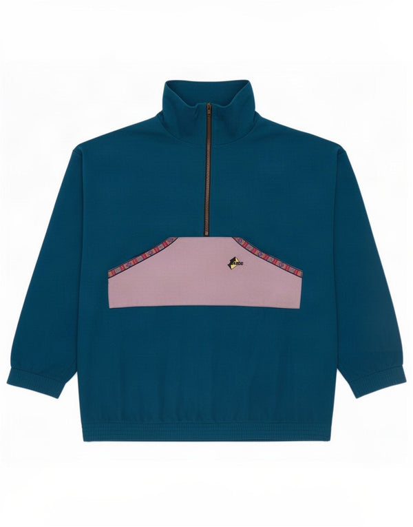 Terinda Pull à col zippé pour homme - Haut de survêtement XL Bleu Colorblock