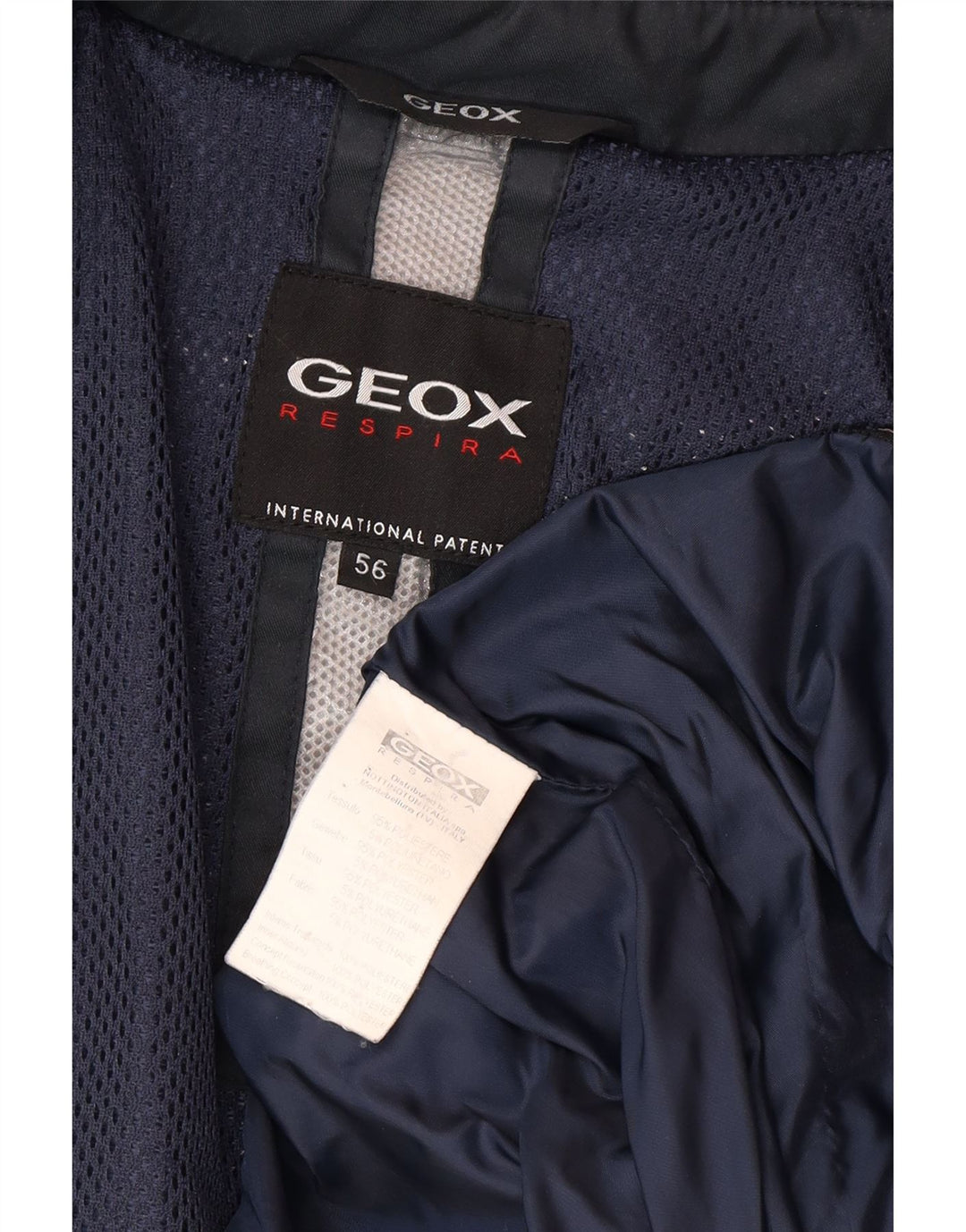 Geox Manteau matelassé Respira pour homme IT 56 3XL Bleu marine Polyester