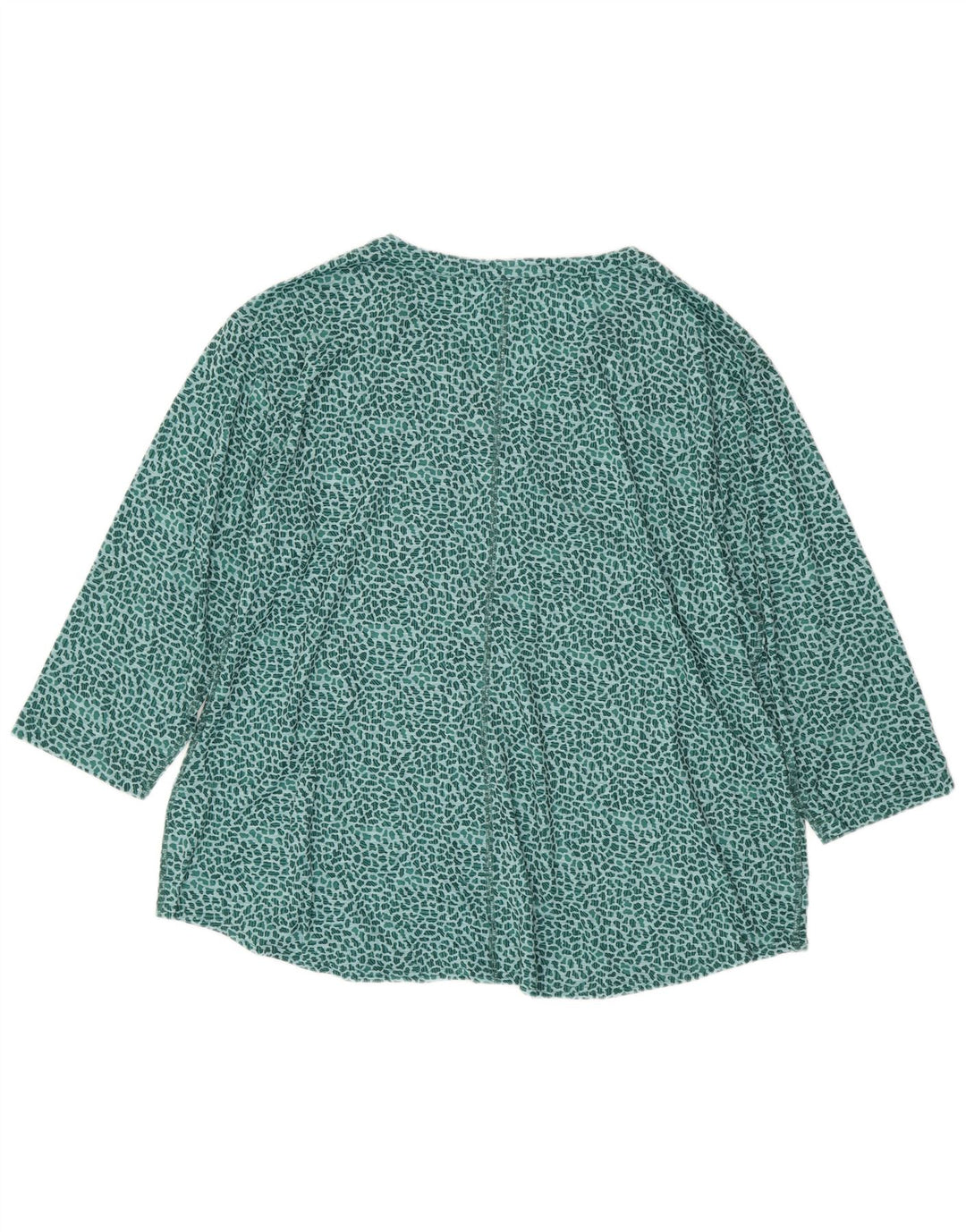 L.L.BEAN Chemisier à manches 3/4 pour femme UK 22 3XL Vert imprimé animal