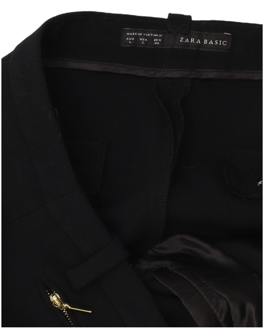 Pantalon de costume droit pour femme ZARA Large W30 L32 Noir