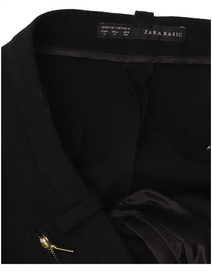 Pantalon de costume droit pour femme ZARA Large W30 L32 Noir