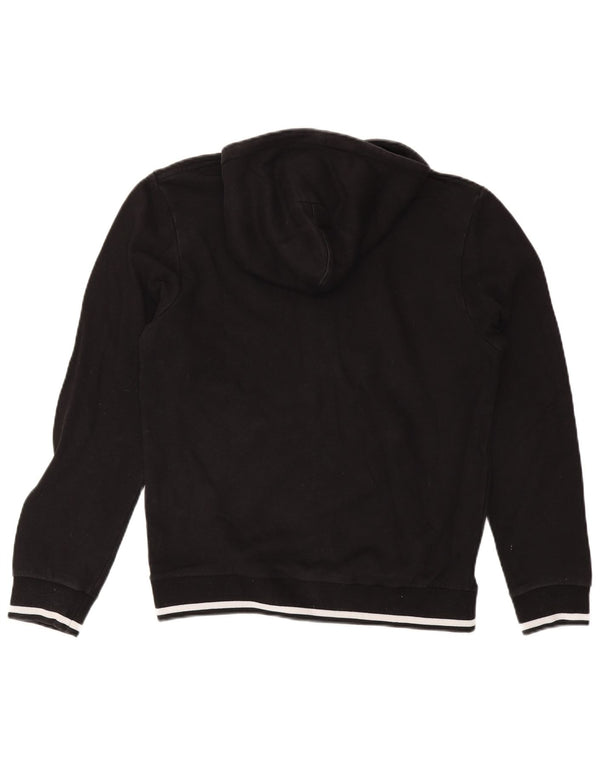Le Coq Sportif Homme Zip Hoodie Sweater Large Noir Rayé Coton