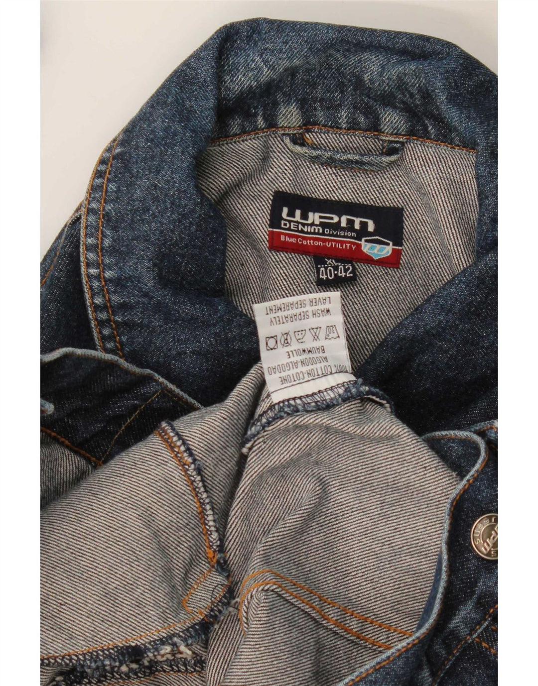 WPM Veste en Jean Homme UK 42 XL Bleu Coton