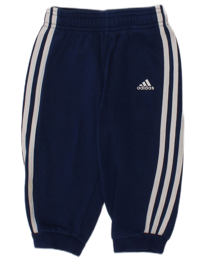 ADIDAS Baby Boys Joggers Tracksuit Trousers 9-12 Months  Navy Blue Cotton