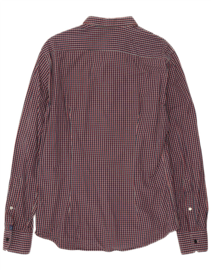 Trussardi Jeans Chemise En Flanelle Homme Carreaux Rouge Moyen