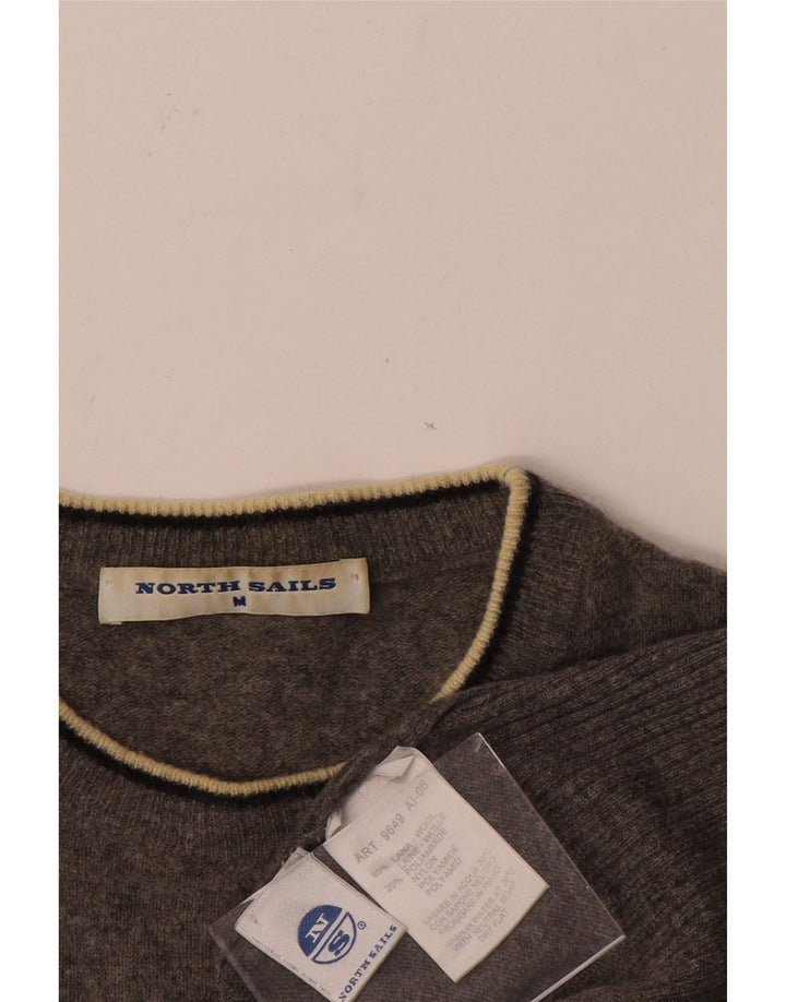 North Sails Pull Graphique Col Ras Du Cou Homme Gris Moyen Laine Mouchetée