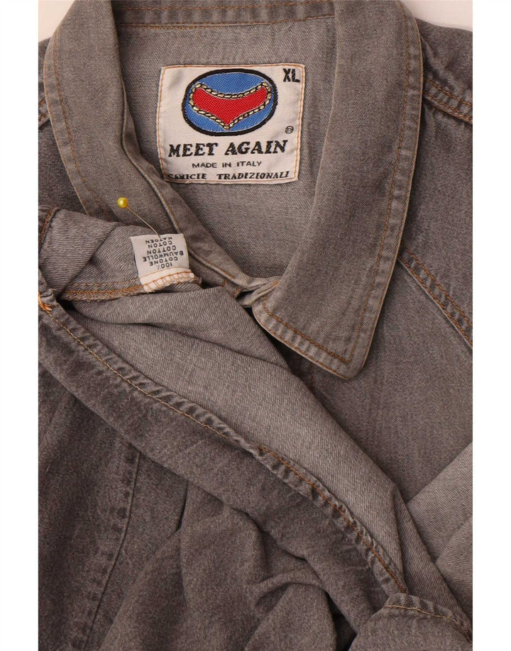 Chemise en jean homme vintage XL coton gris