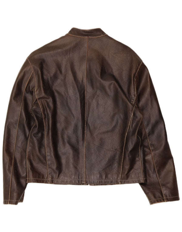 Conbipel Mens Leather Jacket IT 50 Large Brown
