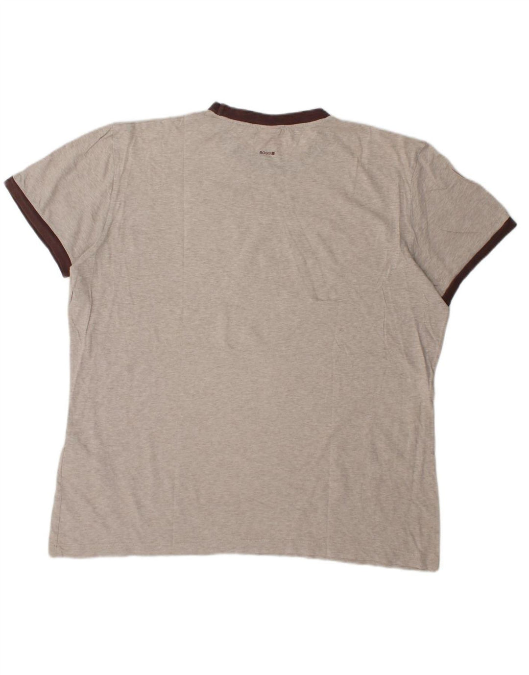 HUGO BOSS Mens Graphic T-Shirt Top 2XL Grey Cotton