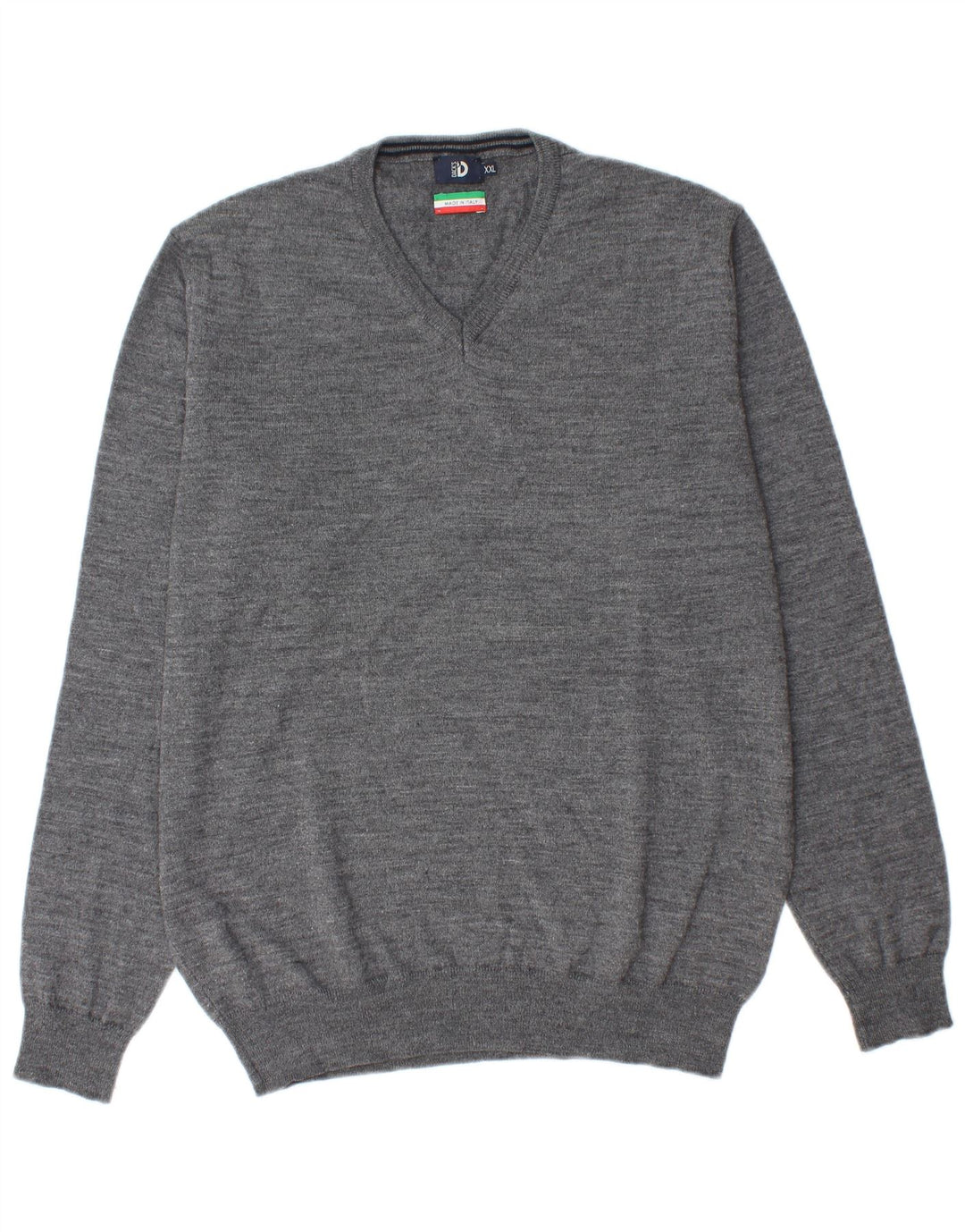 Dack's Pull col V pour homme 2XL Gris Laine