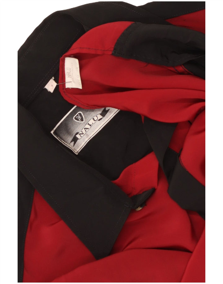 vintage Chemise surdimensionnée pour hommes Petit polyester colorblock noir