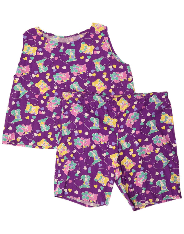 vintage Femmes 3/4 Manches 2 Pièces Ensemble UK 14 Grand Dessin Animé Violet