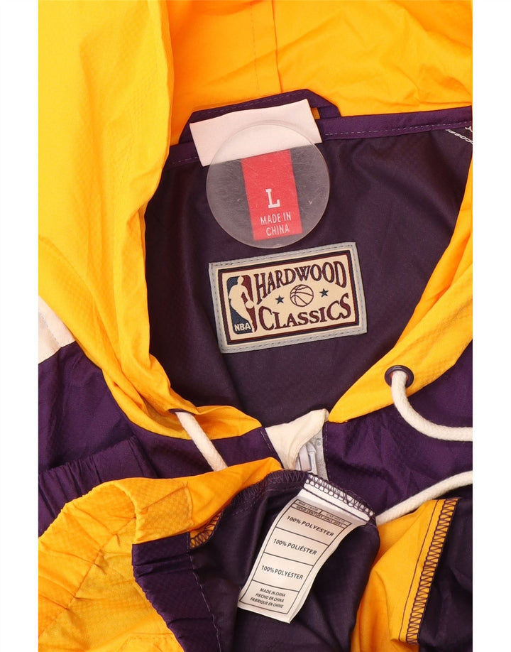 Mitchell & Ness Veste de pluie graphique pour homme UK 40 Large Violet Colourblock