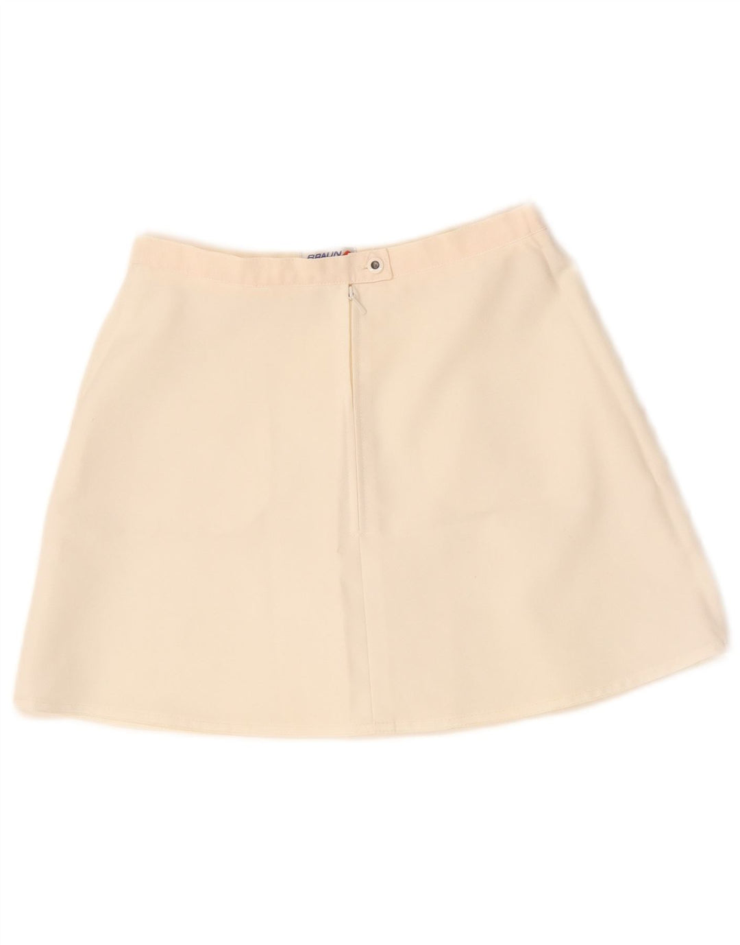 vintage Femme Taille Haute Mini Jupe IT 46 Large W26 Blanc